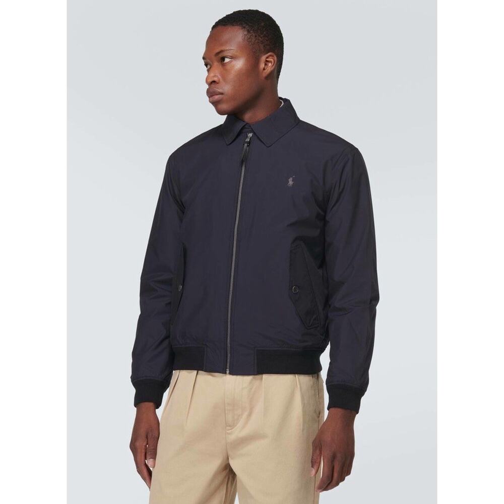 VTG Y2K Polo Ralph Lauren Jacket XL Windbreaker Navy Mens Large Fleece Lined